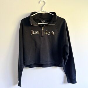 Nike Black and Gold Quarter-Zip Sweatshirt